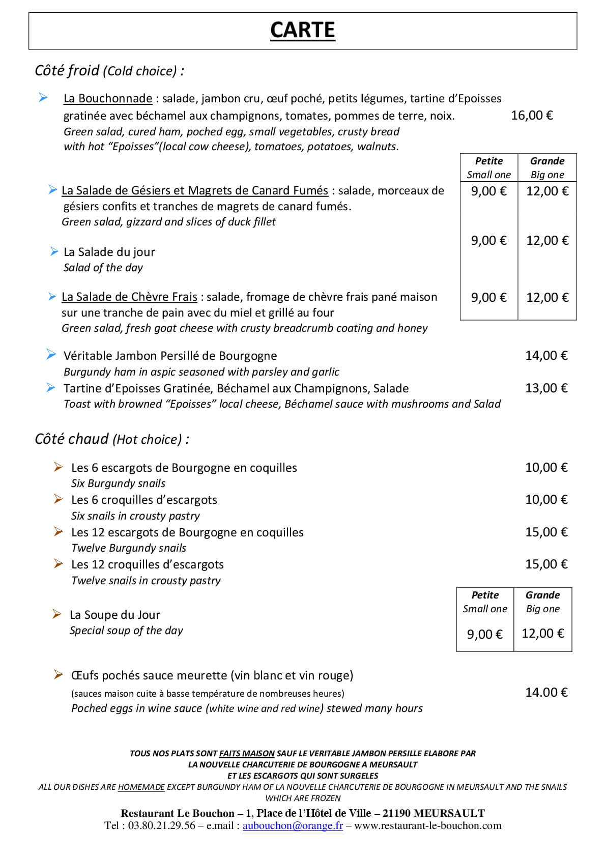 Accueil Restaurant le Bouchon