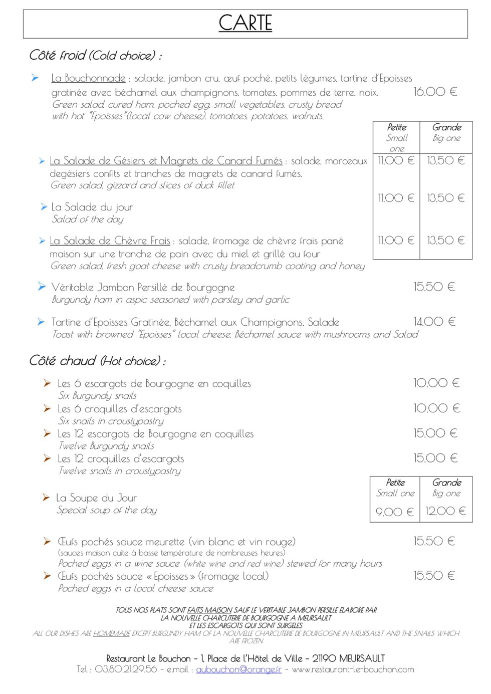 Accueil Restaurant le Bouchon