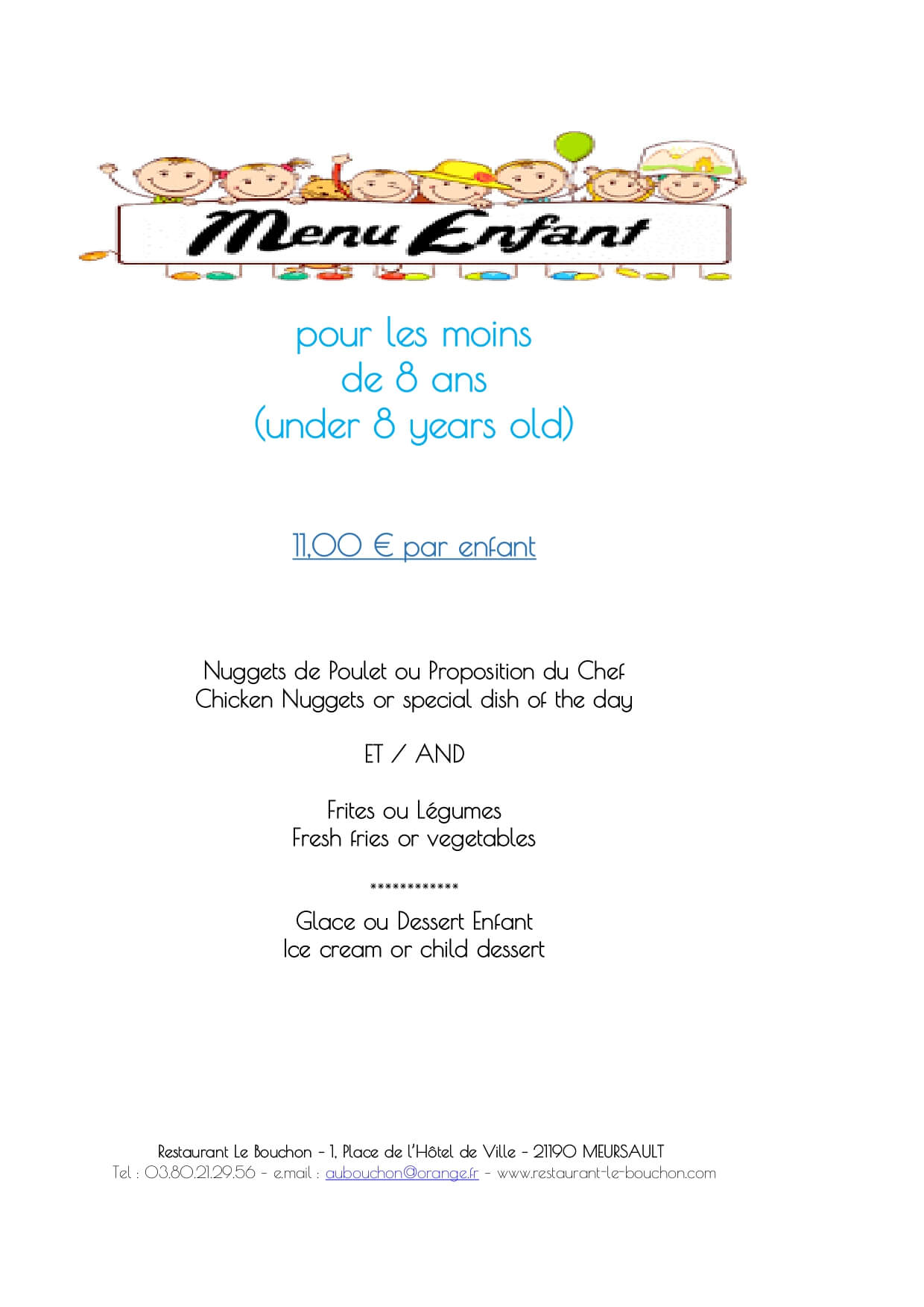 Menu Enfant 052025