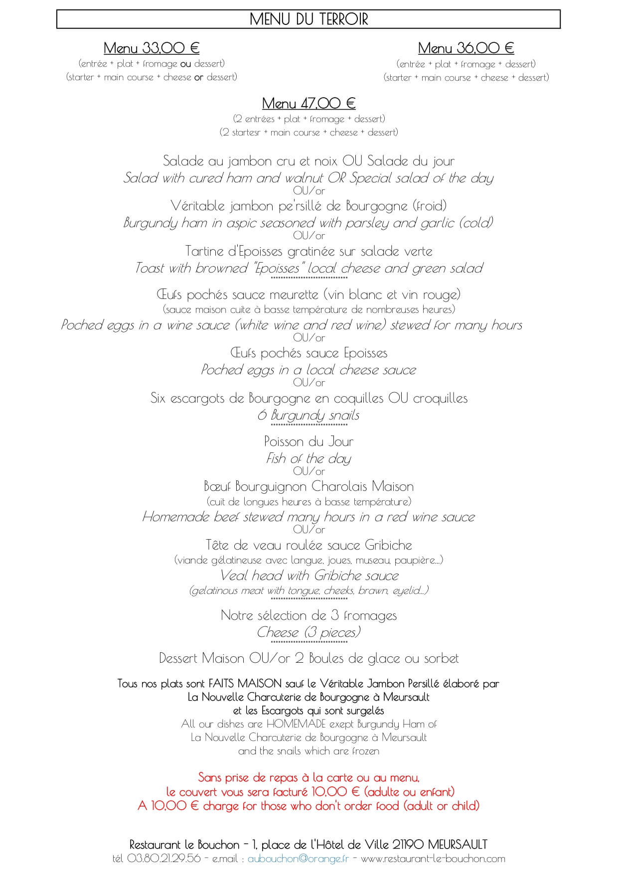 Menu Terroir 052025